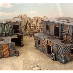 Gasland Shanty houses DnD Pathfinder  Role Play Terrain Not Finished | 28mm Terrain | Terrain Scenery | Pathfinder RPG