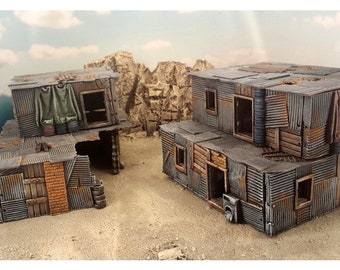 Gasland Shanty houses DnD Pathfinder  Role Play Terrain Not Finished | 28mm Terrain | Terrain Scenery | Pathfinder RPG