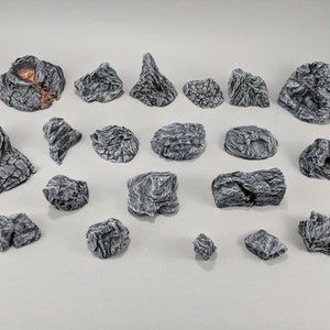 Dungeon Rock Outcroppings DnD Miniature Terrain, Dungeons and Dragons, D&D, Wargaming, Wargaming, Pathfinder, Tabletop, 28mm, Scatter