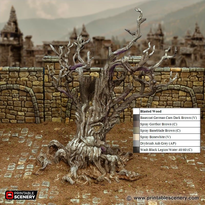 Blasted Tree Dnd Miniature Terrain, Dungeons and Dragons Terrain ...