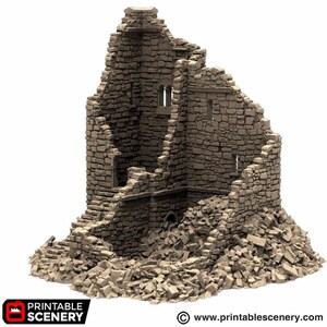 Terreno DnD del fuerte de piedra normando en ruinas para mazmorras y dragones, D&D, D y D, 40k, miniatura, Wargaming, mesa, regalos imagen 4