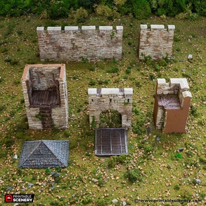 Norman Fort Walls DnD Terrain for Dungeons and Dragons, D&D, D and D, Miniature, Wargaming, Tabletop, Gifts image 5