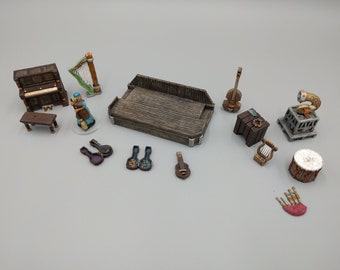 Tavern Music Instruments and Sound DnD Terrain Miniature | Dungeons and Dragons, D&D, Tabletop, Scatter, Pathfinder, 28mm