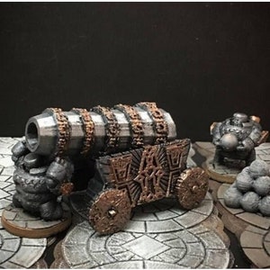 28mm | 32mm Dwarf Cannon DnD Miniature Pathfinder Miniature | DnD | DnD 5e | Pathfinder | Pathfinder RPG |