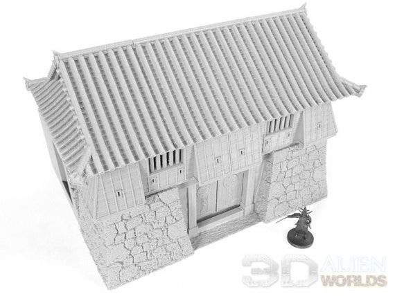 木造モルタルの王国　GARO THE WOODEN-MAIDEN KINGDOM Japan Samurai Castle Gate Tower Set Dnd Miniature Wargaming