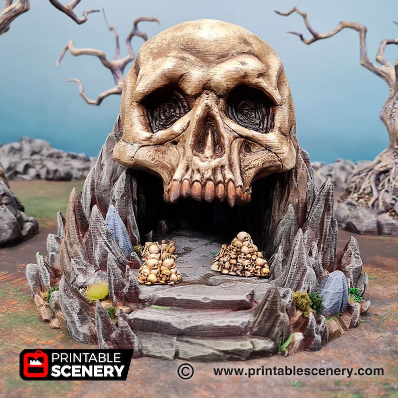 Shadowfey Titan Skull Cave DnD Miniature Terrain for Dungeons and Dragons, D&D, D and D, Tabletop, Wargaming, 28mm, Gifts image 1