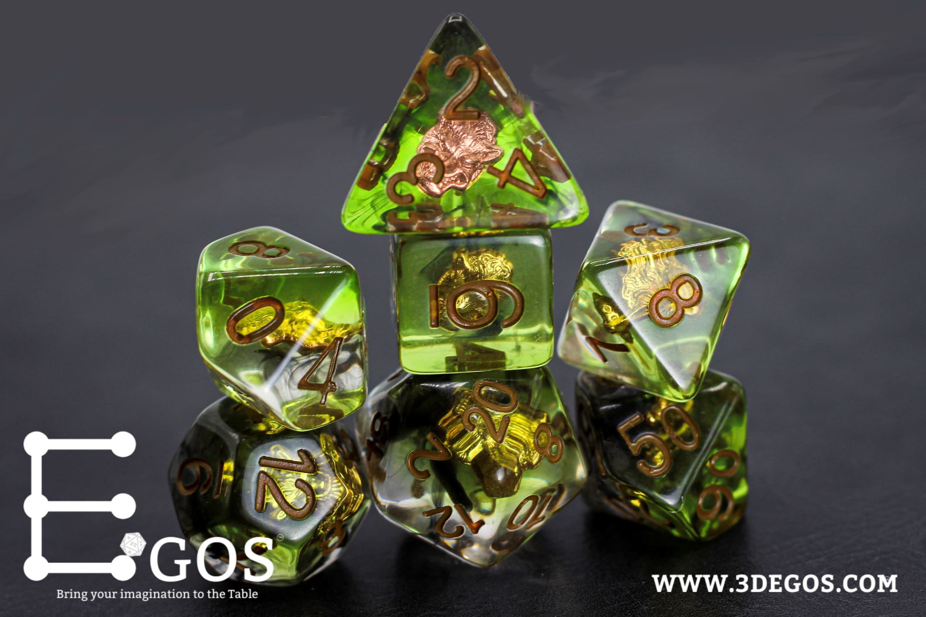 Druid Ranger Elf Forest Beige D&D Dice Set for Dungeons and Dragons DND