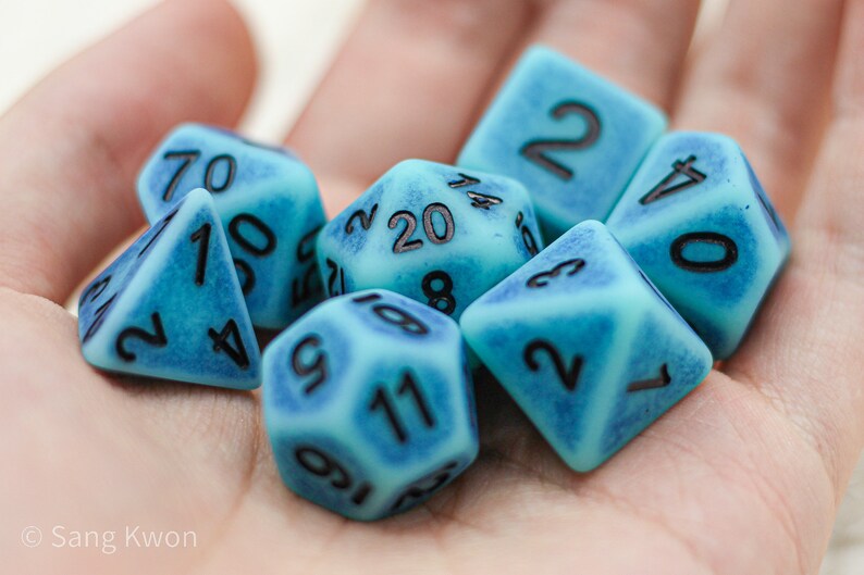 Download Ice Blue Dragon DnD Dice Set For Dungeons and Dragons | Etsy