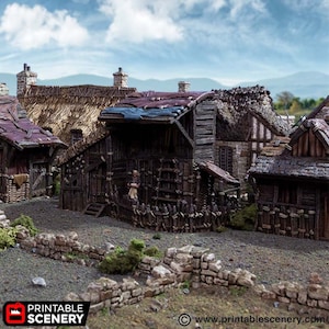 Medieval Shanty Bundle DnD Terrain for Dungeons and Dragons, D&D, D and D, 40k, Miniature, Wargaming, Tabletop, Gifts