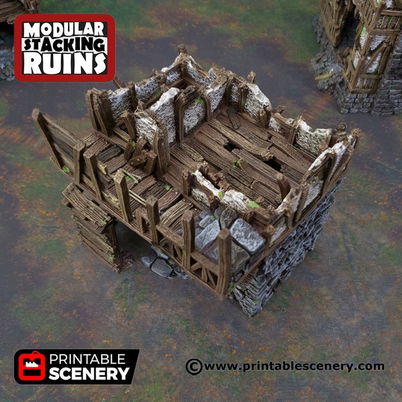 Ruined Gatehouse West Wing DnD Miniature Terrain for Dungeons and Dragons, D&D, D and D, , Tabletop, Wargaming, Gifts image 4