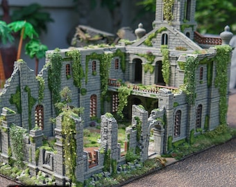 Terreno en miniatura DnD de la Iglesia del Caribe, mazmorras y dragones, D&D, Pathfinder, Scatter, Wargaming, Tabletop. 28mm