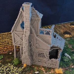 Ruined Healers House DnD Miniature Terrain for Dungeons and Dragons, D&D, D and D, 40k, Wargaming, Tabletop, image 6