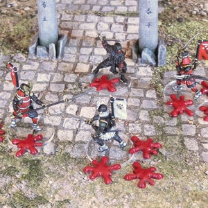 Japan Samurai Blood Drop Markers DnD Miniature Wargaming Terrain for Dungeons and Dragons, D&D, Pathfinder, Tabletop, 28mm Gifts