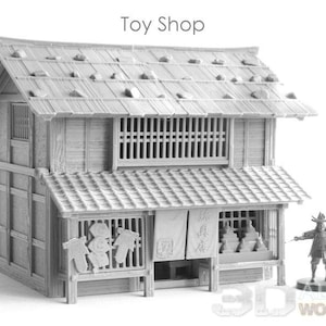 Japan Samurai Toy Shop Set DnD Miniature Wargaming Terrain for Dungeons and Dragons, D&D, Pathfinder, Tabletop, 28mm, Gifts