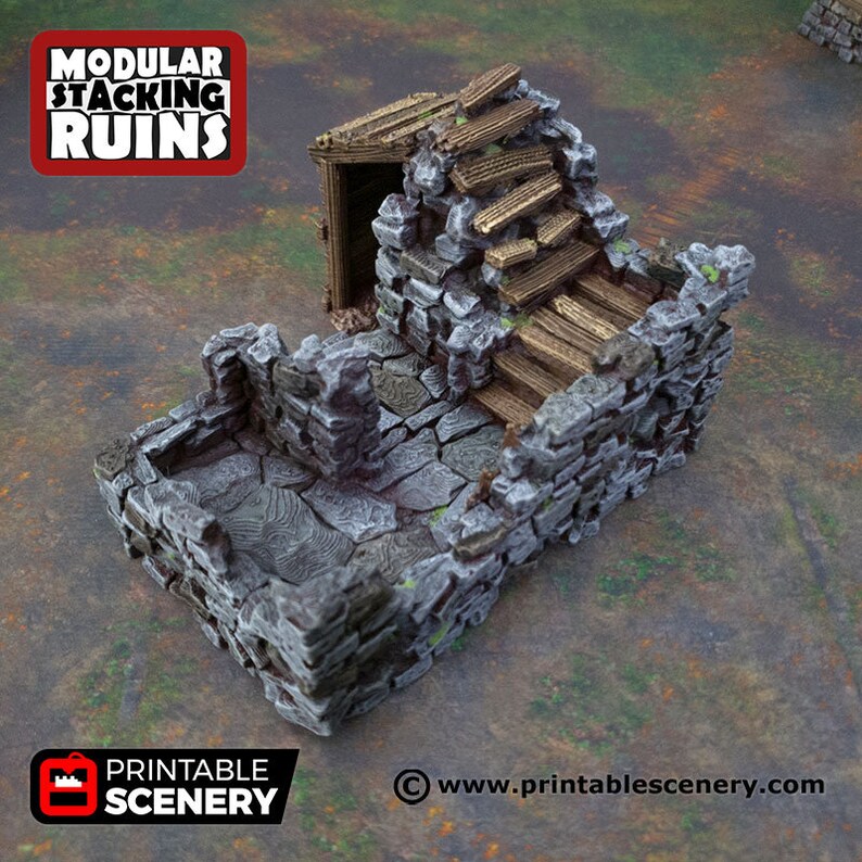 Ruined Gatehouse West Wing DnD Miniature Terrain for Dungeons and Dragons, D&D, D and D, , Tabletop, Wargaming, Gifts image 5