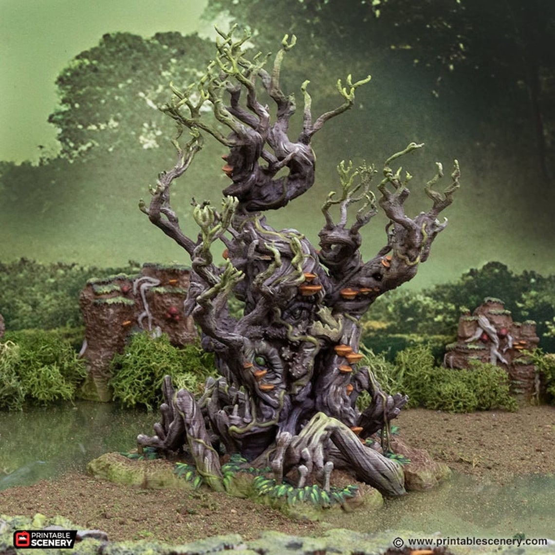 Gloaming Swampy Plague Tree Set Dnd Miniature Terrain, Dungeons and ...
