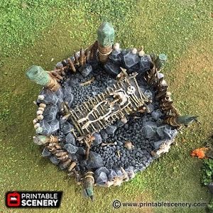 Dwarves, Elves and Demons - DnD Terrain Burial Platform | DnD 28mm Miniature   Tabletop Pathfinder