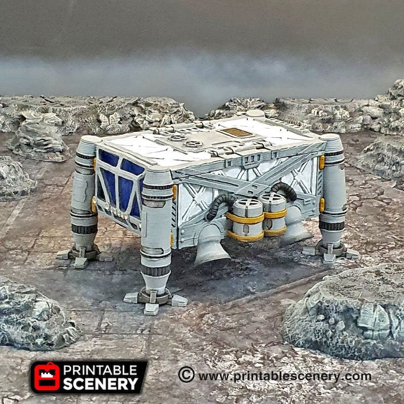 Lunar Cargo Lander Sanctuary-17 para Star Wars Legion Terrain, , Gaslands, Sci-Fi, DnD, D&D, Dungeons and Dragons, 28mm imagen 1