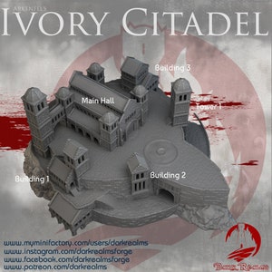 Dark Realms Massive Ivory Citadel Set DnD Miniature Terrain for Dungeons and Dragons, D&D, D and D, 28mm, Wargaming, Gifts image 2