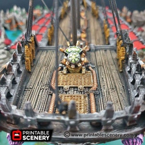 DnD Terrain Flying Dhow - Enanos, Elfos y Demonios / 28mm Miniatura D&D Tabletop Pathfinder imagen 3
