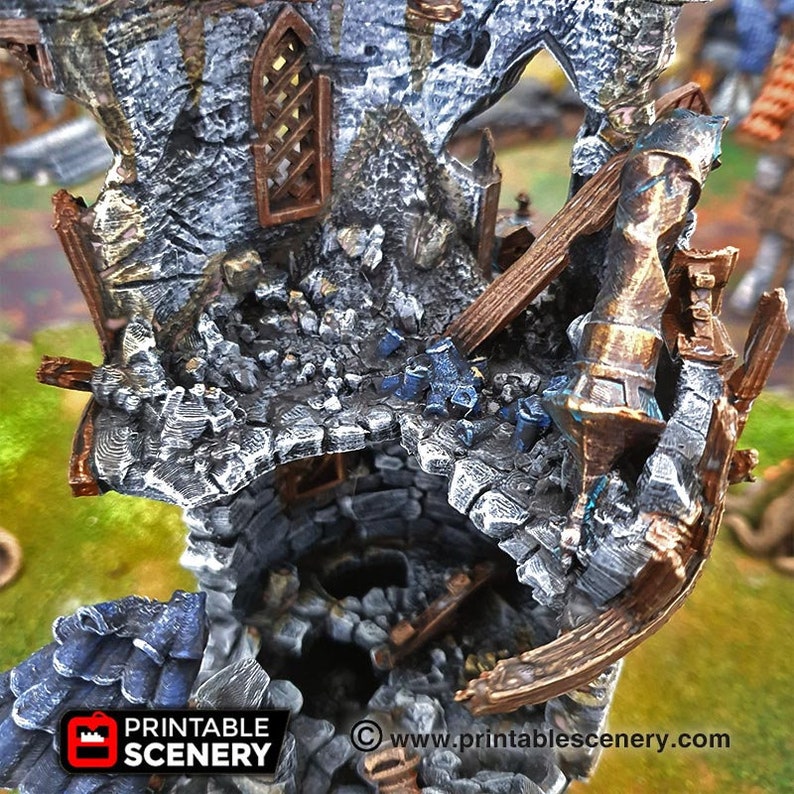 Winterdale Ruined Wizard Tower Dnd Miniature Terrain for Etsy