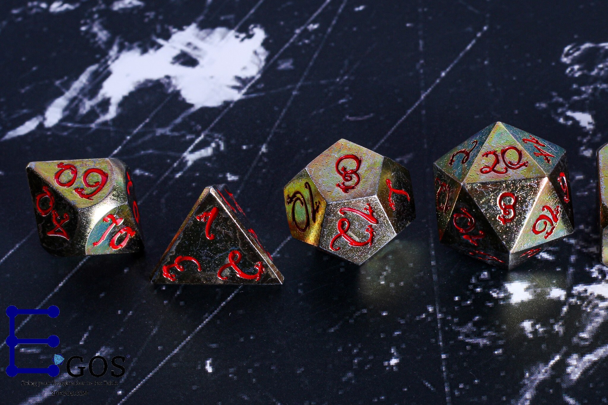 Bronze of Flame Metal DnD Dice Set For Dungeons and Dragons Etsy