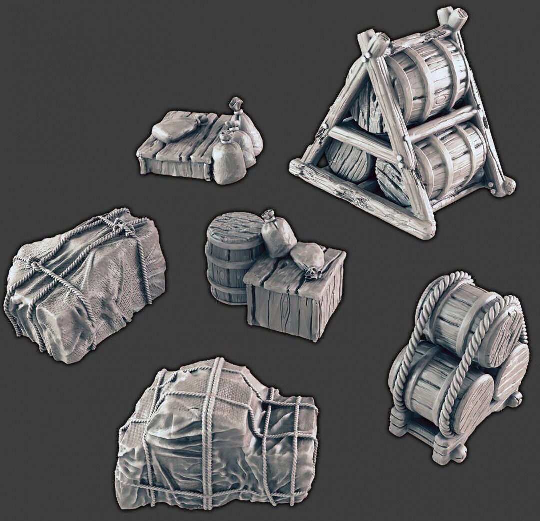 Nautical Ship Cargo Set Dnd Terrain for Dungeons and Dragons Terrain, D