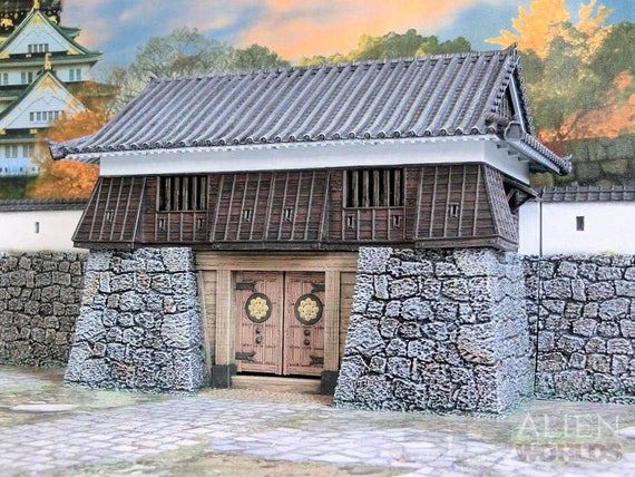 木造モルタルの王国　GARO THE WOODEN-MAIDEN KINGDOM Japan Samurai Castle Gate Tower Set Dnd Miniature Wargaming