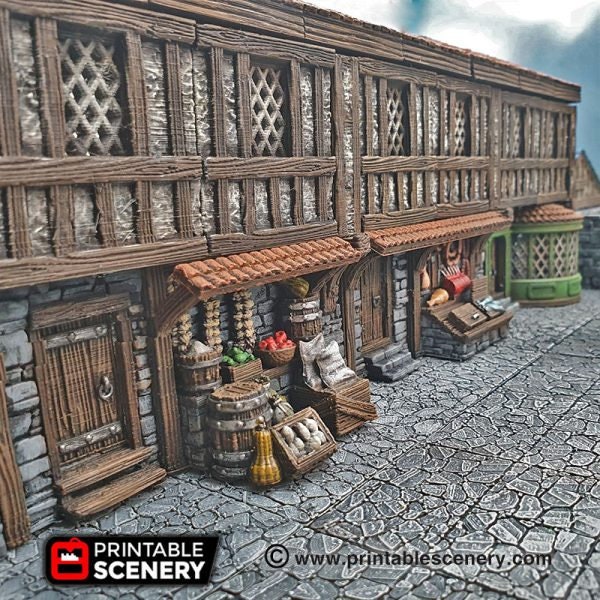 Town Shop Front OpenLock Dungeon Tiles DnD Miniature Terrain, Dungeons and Dragons, D&D, Pathfinder, Wargaming, Tabletop