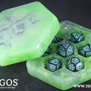 Sea Green Resin DnD Dice Box, Vault for Metal Dice Set, DnD Dice Set, Dungeons and Dragons, D&D, Pathfinder, D20, Polyhedral Dice