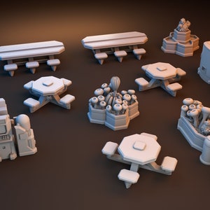 28mm Wargaming Sci-Fi Scatter - Canteen Terrain |Star Wars Legion Imperial Assault Miniature Terrain|The Dragon&#39;s Rest Terrain