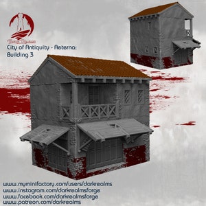 Dark Realms Aeterna Building 3 DnD Miniature Terrain for Dungeons and Dragons, D&D, D and D, Wargaming, Tabletop, Gifts
