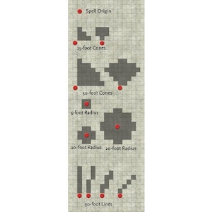 D&D Spell Effect Area - 15er Set - Mit 9m Linie mit Zaubersymbol Bild 6