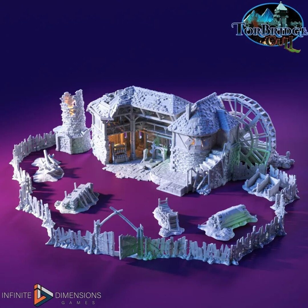 Torbridge Lumbermill Bundle Set Dnd Miniature Terrain for Dungeons and