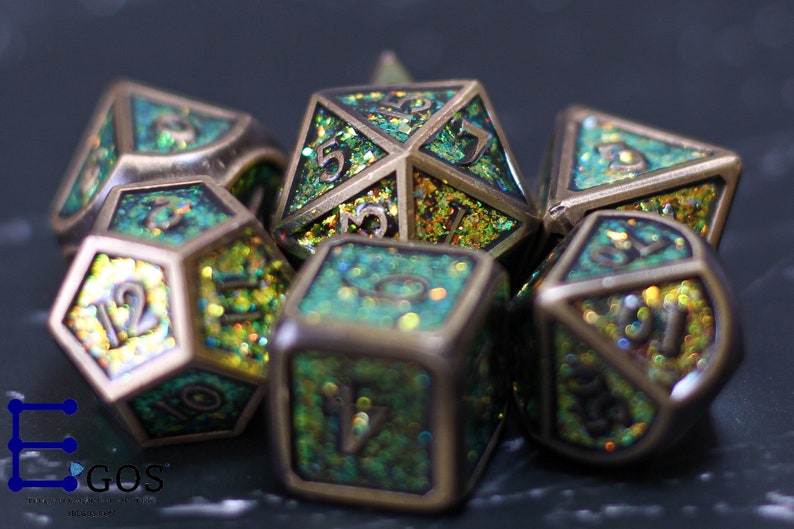 Spirit of Tree Elf Metal DnD Dice Set For Dungeons and Etsy