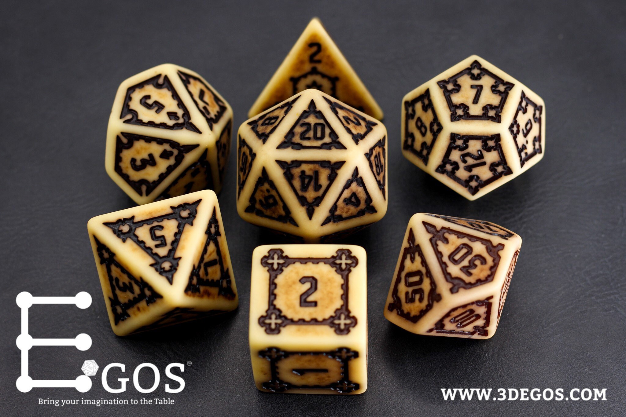 Necromancer Bone Giant Dice DnD Dice Set for Dungeons and Etsy