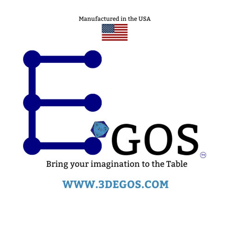 Puede incluir: Un logotipo para una empresa llamada 3DEgos. El logotipo presenta una letra E estilizada hecha de l&iacute;neas azules y un dado azul y blanco. El texto "3DEgos" est&aacute; en negro y el lema "Bring your imagination to the table" est&aacute; en negro debajo del logotipo. La direcci&oacute;n del sitio web "WWW.3DEGOS.COM" est&aacute; en azul debajo del lema. El logotipo est&aacute; sobre un fondo blanco.