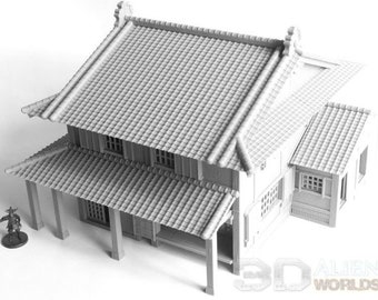 Japan Samurai Guesthouse DnD Miniature Wargaming Terrain for Dungeons and Dragons, D&D, Pathfinder, Tabletop, 28mm, Gifts