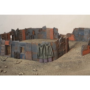 Gasland Shanty Barricades DnD Pathfinder Role Play Terrain Not Finished | 28mm Terrain | Terrain Scenery | Pathfinder RPG