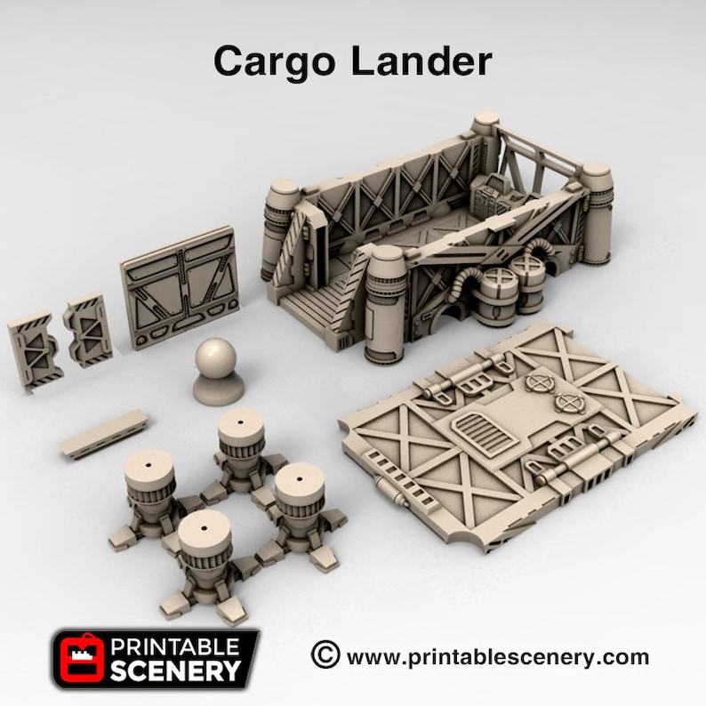 Lunar Cargo Lander Sanctuary-17 para Star Wars Legion Terrain, , Gaslands, Sci-Fi, DnD, D&D, Dungeons and Dragons, 28mm imagen 8