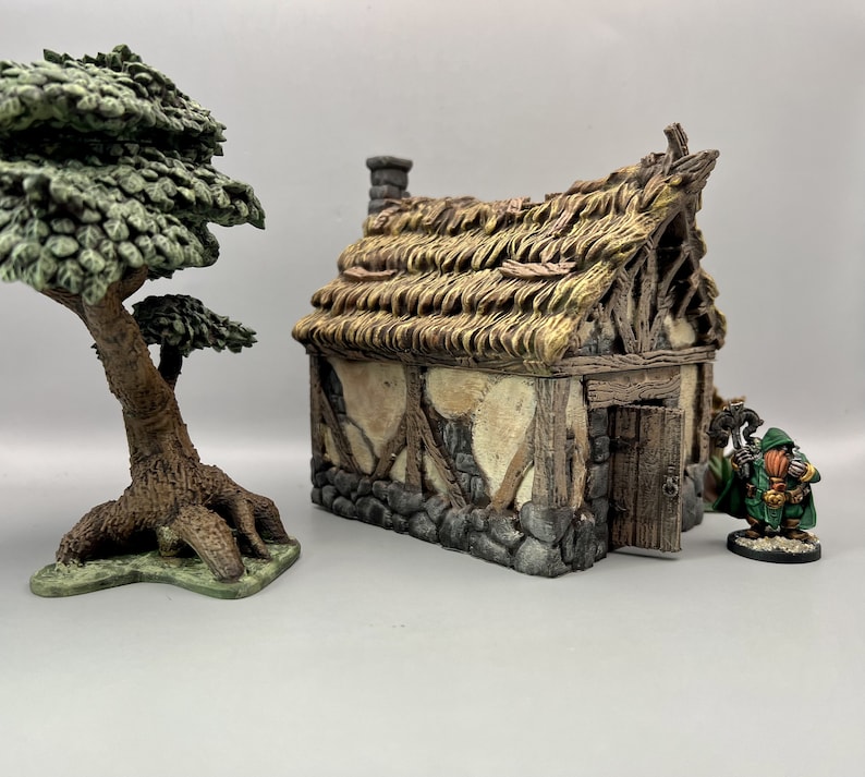 Little Cottage DnD Terrain, Dungeons and Dragons, DnD Miniature, D&D, D and D, 40k, Pathfinder, DnD Miniature Terrain