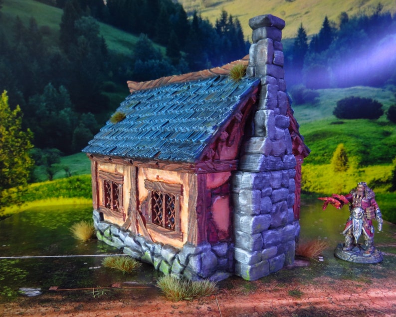 Little Cottage DnD Terrain, Dungeons and Dragons, DnD Miniature, D&D, D and D, 40k, Pathfinder, DnD Miniature Terrain
