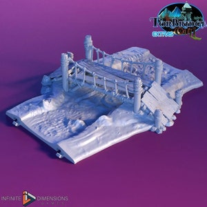 Torbridge Rural Straight with Bridge Road DnD Miniature Terrain for Dungeons and Dragons, D&D, D and D, Wargaming, Wargaming Dice