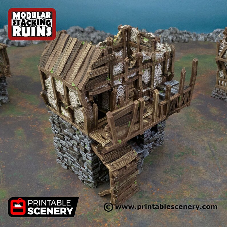 Ruined Gatehouse West Wing DnD Miniature Terrain for Dungeons and Dragons, D&D, D and D, , Tabletop, Wargaming, Gifts image 3