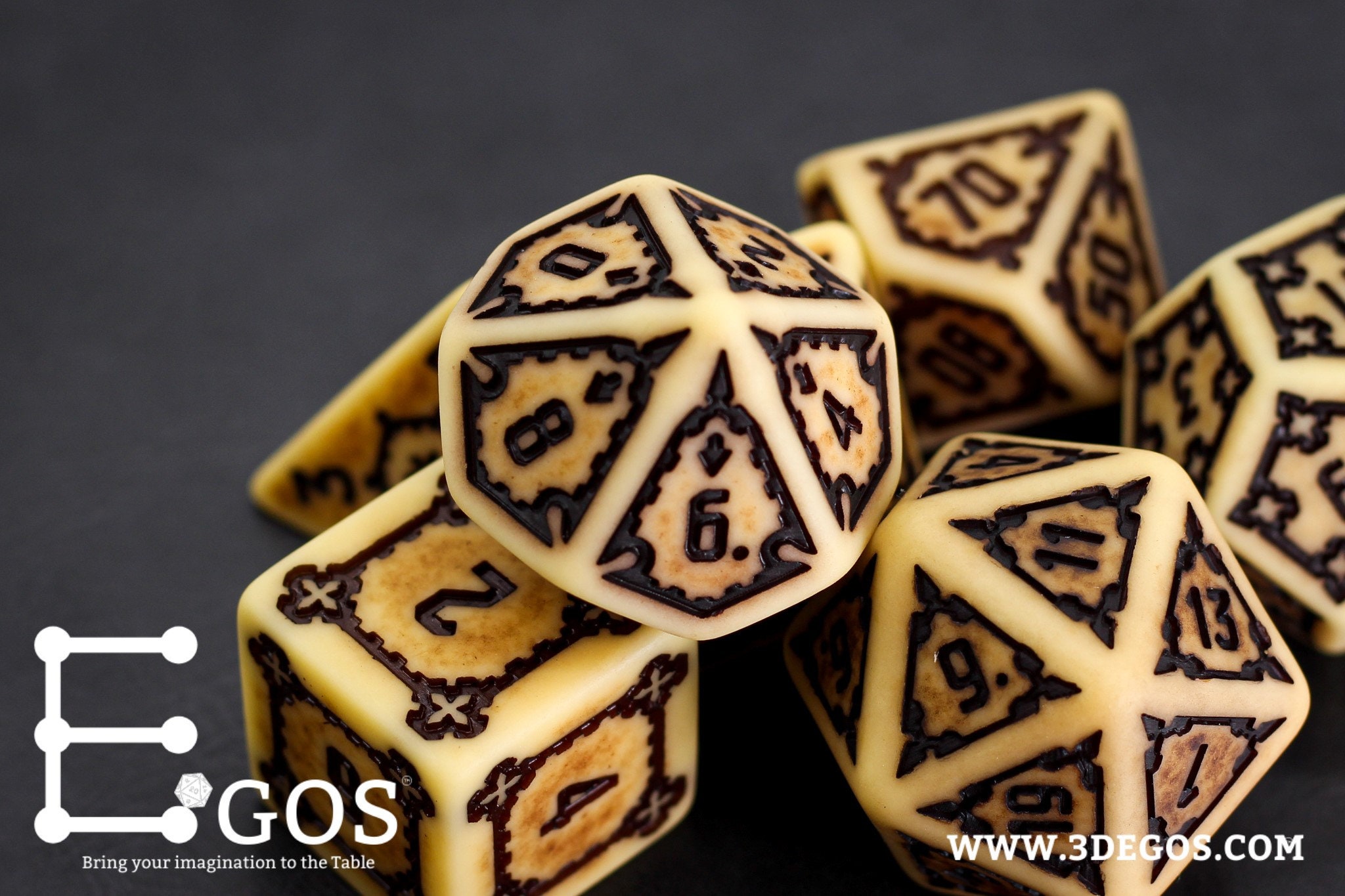 Necromancer Bone Giant Dice DnD Dice Set for Dungeons and Etsy
