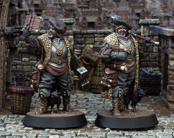 Warrior Scholar Jordain Delver DnD Miniature Terrain Set, Resin Miniature, Dungeons and Dragons Miniature, D&D TTRPG Miniature, D and D