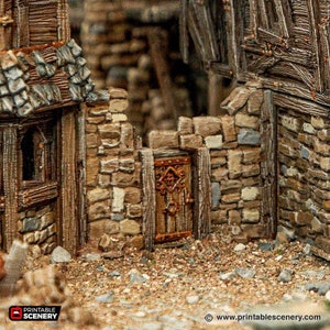 Bracing For Ruins Scatter Wall DnD Terrain, Dungeons and Dragons Terrain, Cities of Ramshackle and Ruin Series, D&D, D and D, DnD Miniature