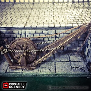 DnD Terrain Medieval Crane - Dwarves, Elves and Demons | 28mm Miniature Wargaming D&D Tabletop Pathfinder