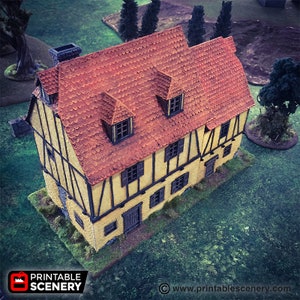 Medieval House DnD Miniature Terrain for Dungeons and Dragons, D&D, Pathfinder, Tabletop, 28mm, 32mm, Gifts