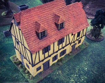 Medieval House DnD Miniature Terrain for Dungeons and Dragons, D&D, Pathfinder, Tabletop, 28mm, 32mm, Gifts